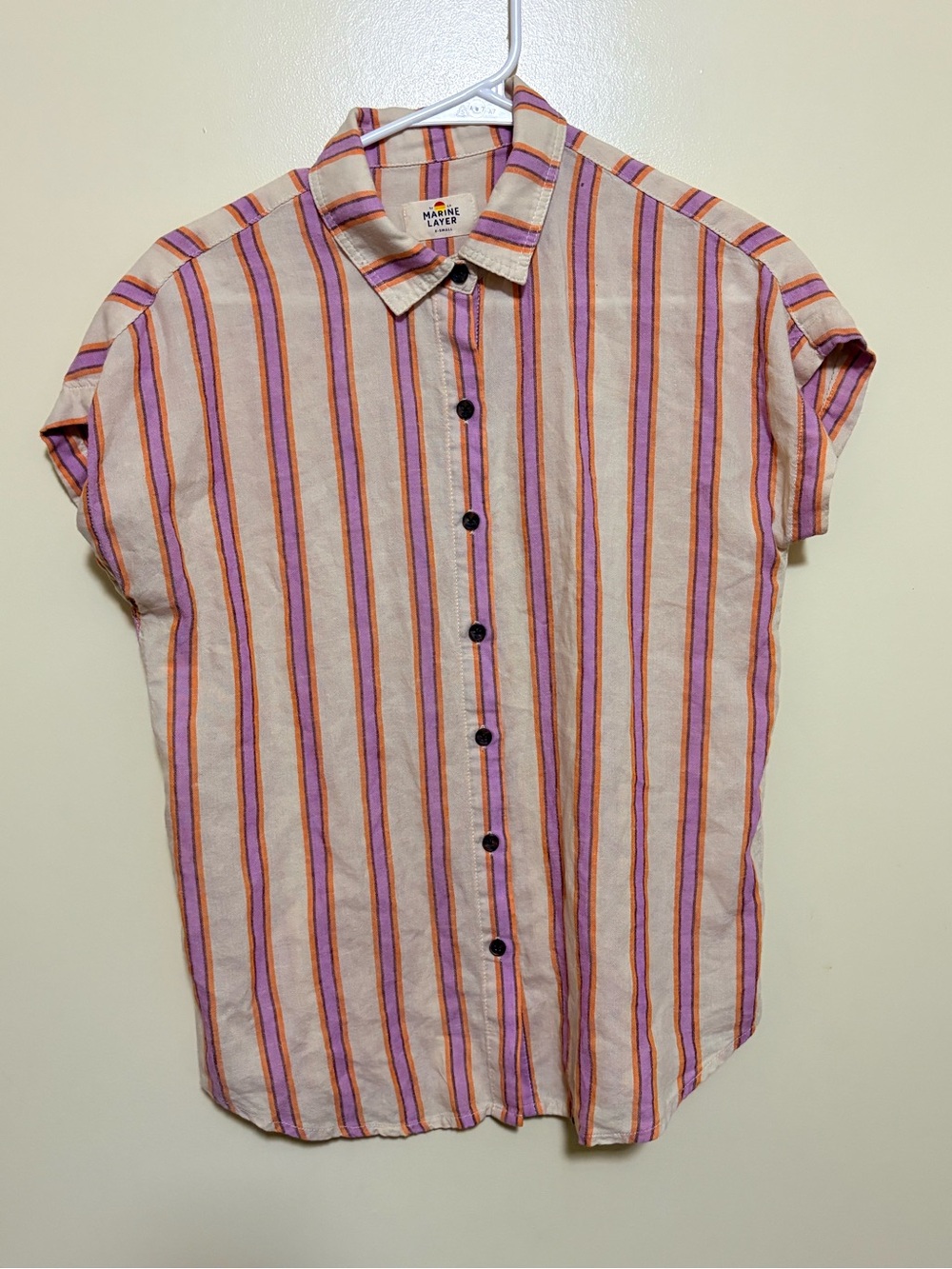 Marine Layer Dana Stripe Linen Blend Button-Up Shirt